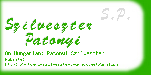 szilveszter patonyi business card